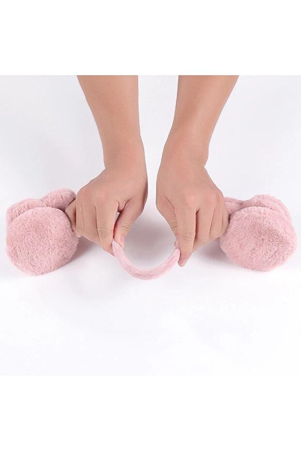 Fluffy Pink Rabbit Earmuffs - cozy for Kids & Adults - TryAladdin