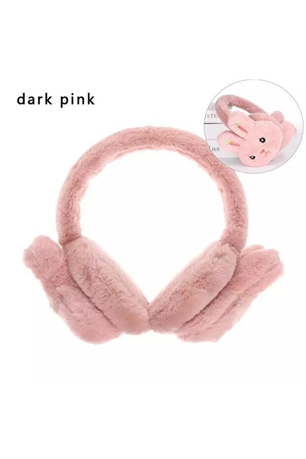 Fluffy Pink Rabbit Earmuffs - cozy for Kids & Adults - TryAladdin