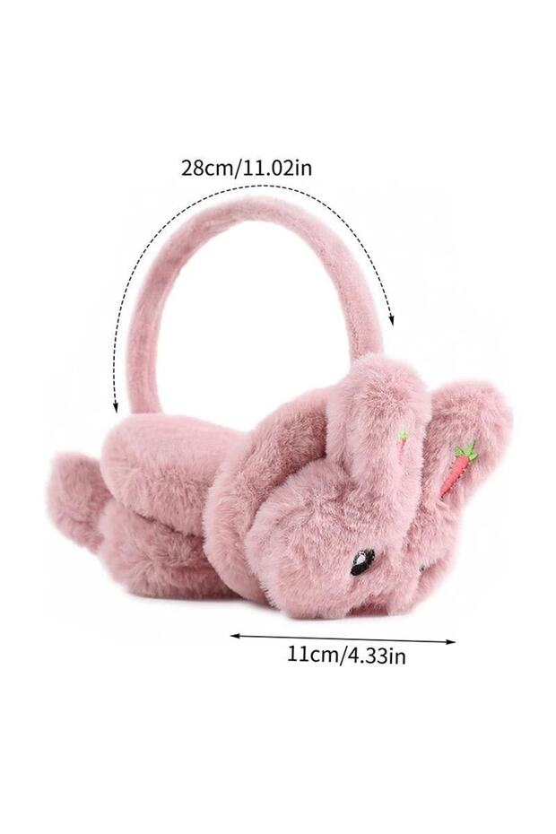 Fluffy Pink Rabbit Earmuffs - cozy for Kids & Adults - TryAladdin