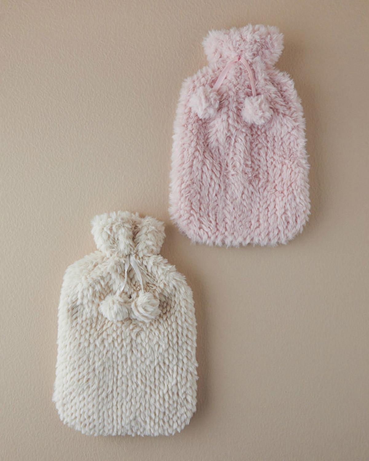 Premium Fluffy Plush Hot Water Bottle Powder Pink