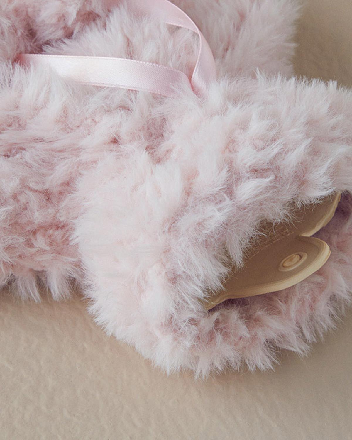 Premium Fluffy Plush Hot Water Bottle Powder Pink