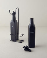 Ensemble professionnel moderne de distributeurs d'huile et de vinaigre noirs