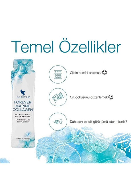 Forever Marine Collagen Liquid Supplement - 30 x 15ml Sachets for Skin, Hair & Nails - TryAladdin