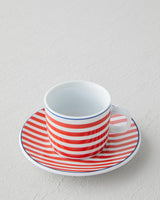 Premium Porcelain 2 Person Coffee Cup Saucer Set Red White
