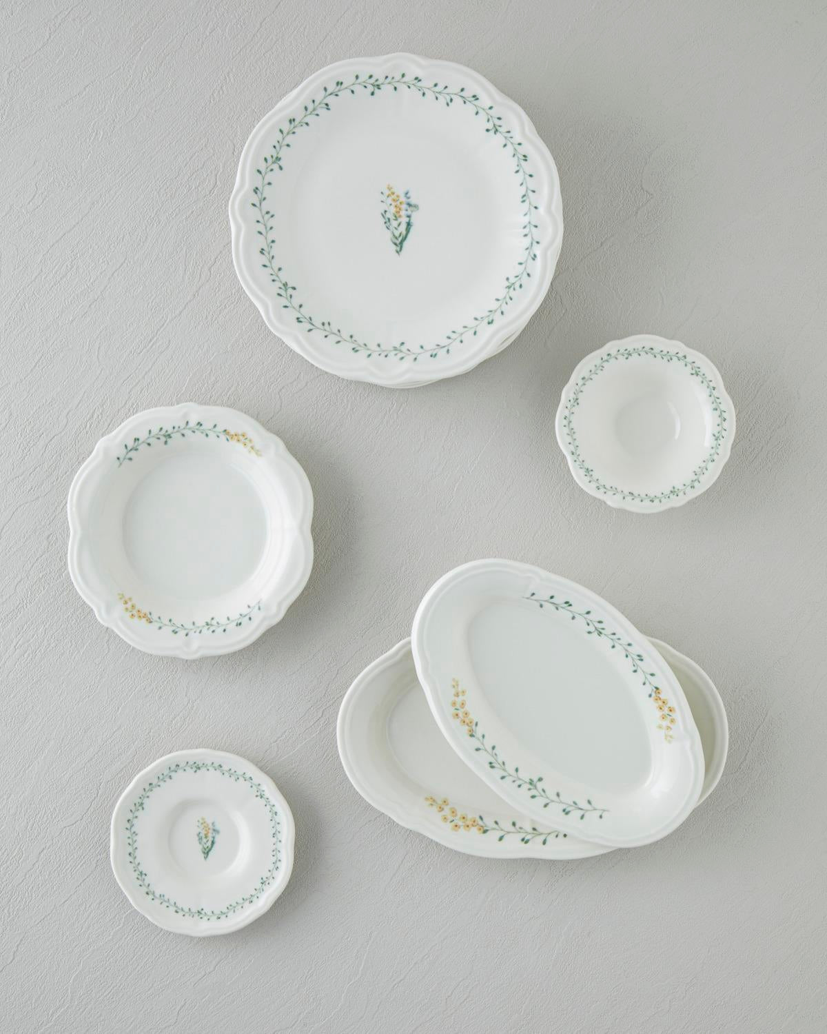 Professional Grade Porcelain Breakfast Set 20 Piece 6 Person Colorful Freesia Design