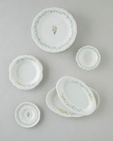 Professional Grade Porcelain Breakfast Set 20 Piece 6 Person Colorful Freesia Design