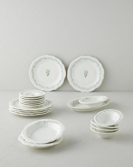 Professional-Grade Porcelain Breakfast-Set-20-Piece-6-Person-Colorful-Freesia-Design
