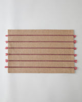 Premium Woven Jute Fringe Placemat Set 2 Pack Pink