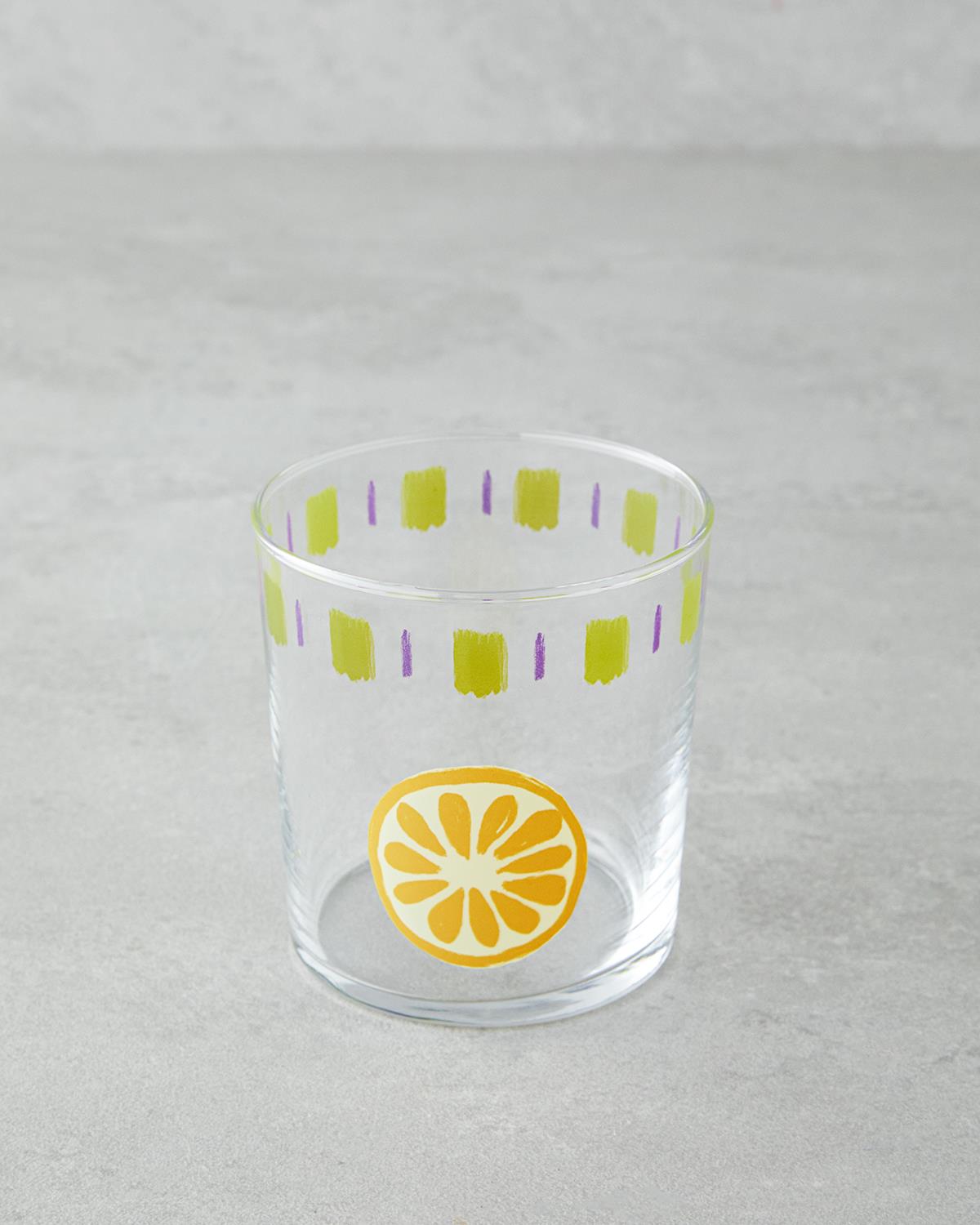 Premium Colorful Fruit Design Glassware Set   Twin Pack