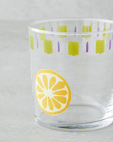 Premium Colorful Fruit Design Glassware Set   Twin Pack