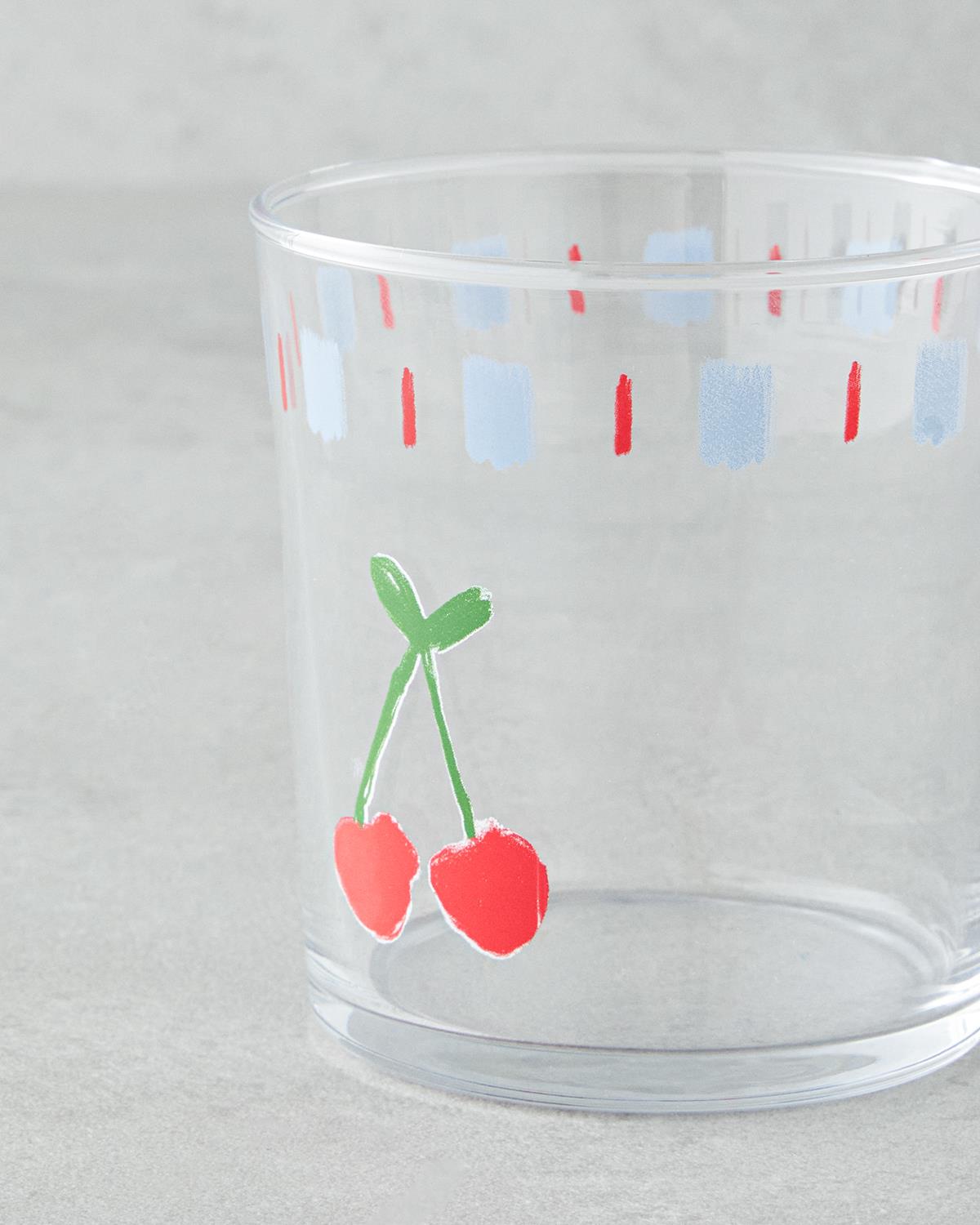 Premium Colorful Fruit Design Glassware Set   Twin Pack