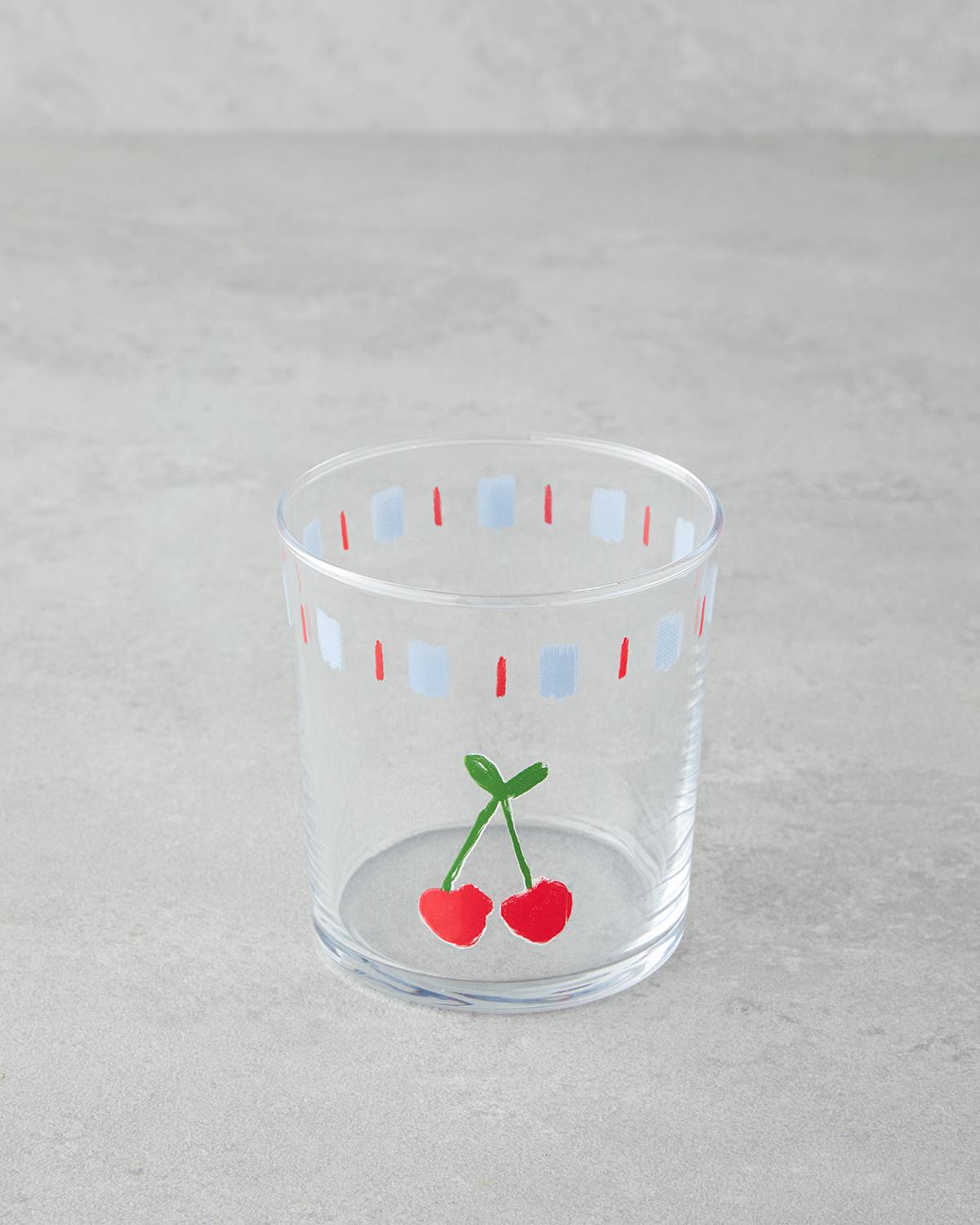 Premium Colorful Fruit Design Glassware Set   Twin Pack