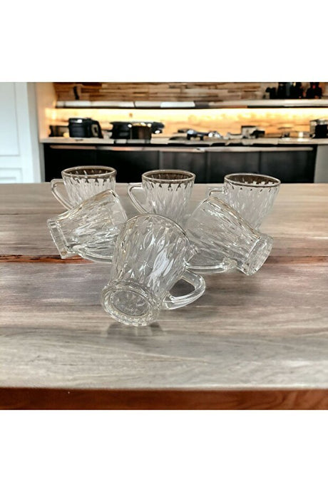 Galaxy Glass Asfahan Collection Professional Handled Mug Set - 6 Pieces - TryAladdin