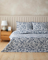 Premium Easy Care Single Duvet Cover Set Fitted Sheet Dark Blue