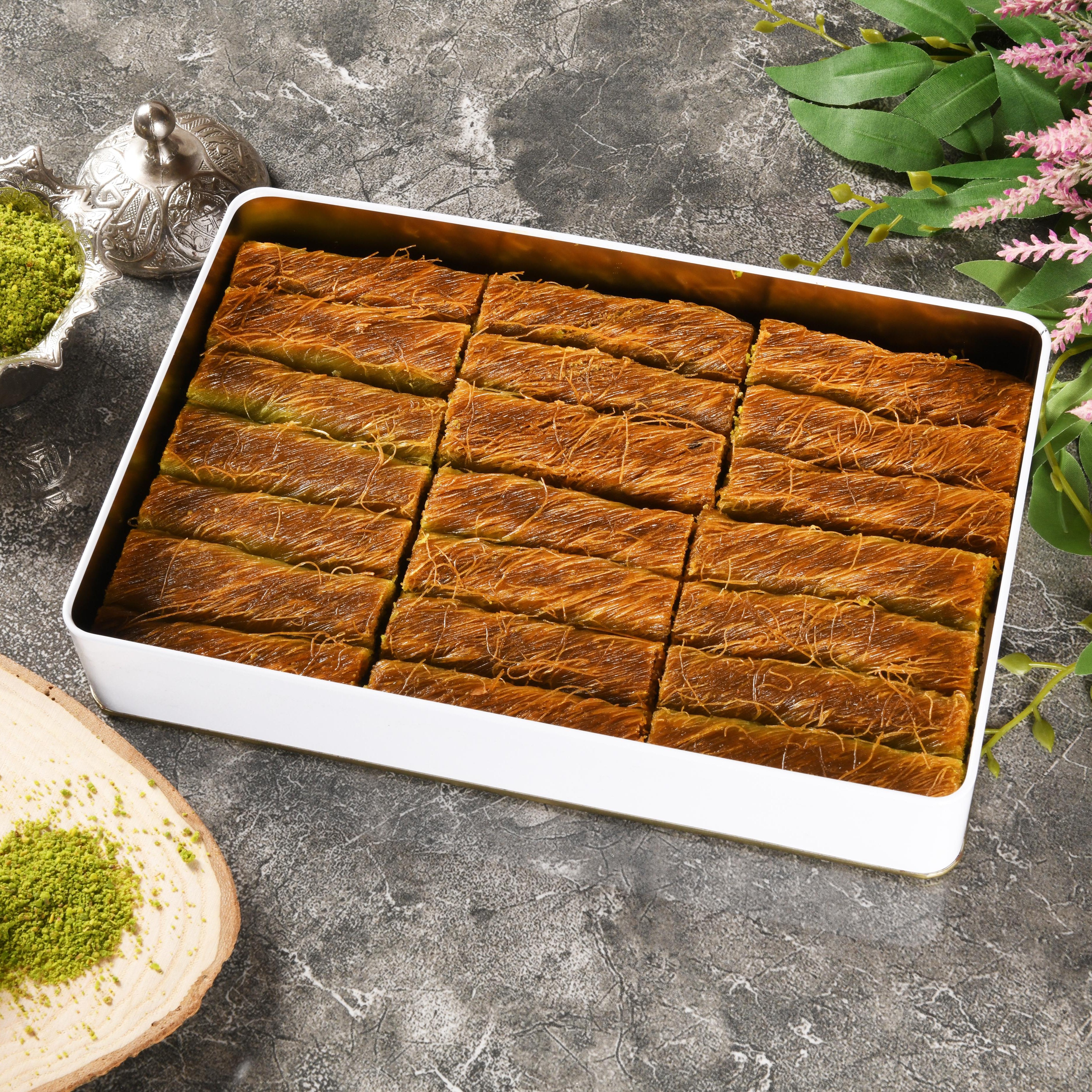 Asi | Gaziantep Pistachio Burma Kaydayif in Gift Metal Box - TryAladdin