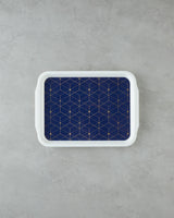 Professional Geometric Pattern Non-Slip Serving Tray - Navy Gold