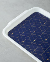 Professional Geometric Pattern Non-Slip Serving Tray - Navy Gold
