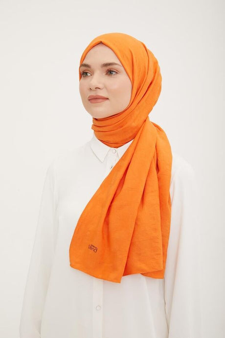 Geometric Pattern Cotton - Touch Jazz Shawl - Orange - TryAladdin