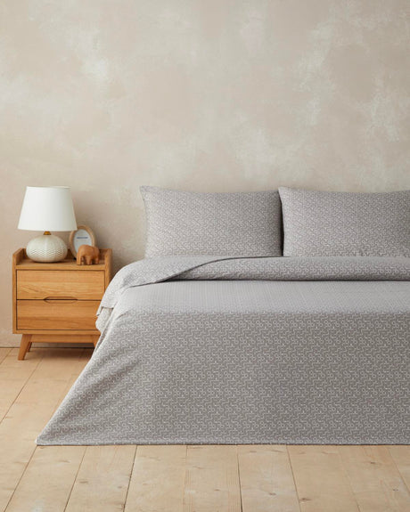 Premium Easy Iron Single Duvet Cover Set with Fitted Sheet Mink