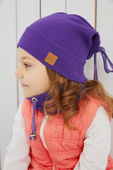 Girl Baby child Purple Beanie - Handmade, 100% cotton - TryAladdin
