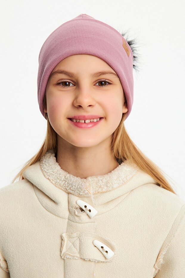 Girl's Baby child Pom Pom Hat & Neck Warmer Set - 100% cotton - TryAladdin