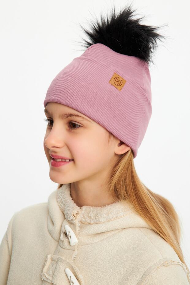 Girl's Baby child Pom Pom Hat & Neck Warmer Set - 100% cotton - TryAladdin