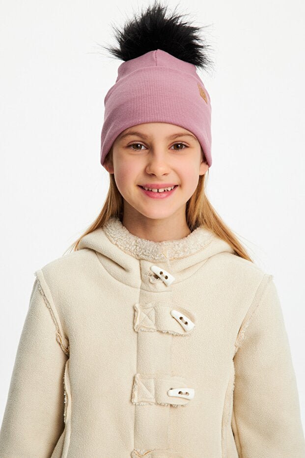 Girl's Baby child Pom Pom Hat & Neck Warmer Set - 100% cotton - TryAladdin