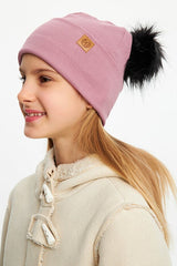 Girl's Baby child Pom Pom Hat & Neck Warmer Set - 100% cotton - TryAladdin