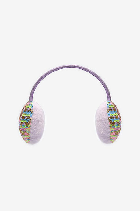 Girls' Colorful Heart Sequin Earmuffs - Cozy & Stylish - TryAladdin