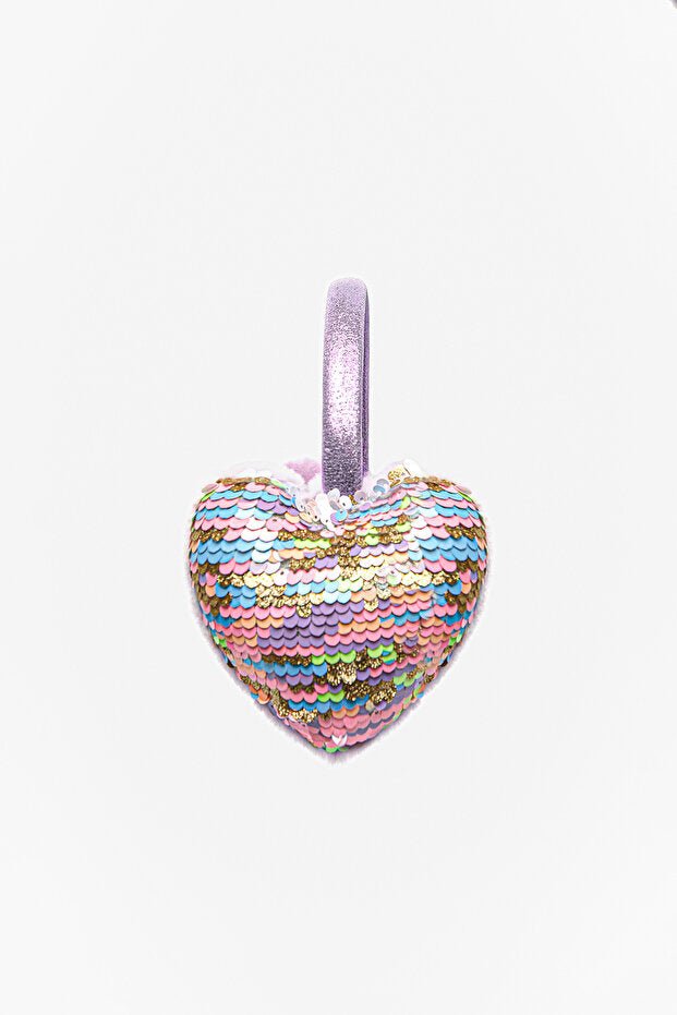Girls' colorful Heart Sequin Earmuffs - cozy & Stylish - TryAladdin
