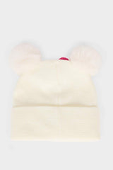 Girl's Disney Minnie Pom - Pom Ear Embroidered Beanie - TryAladdin