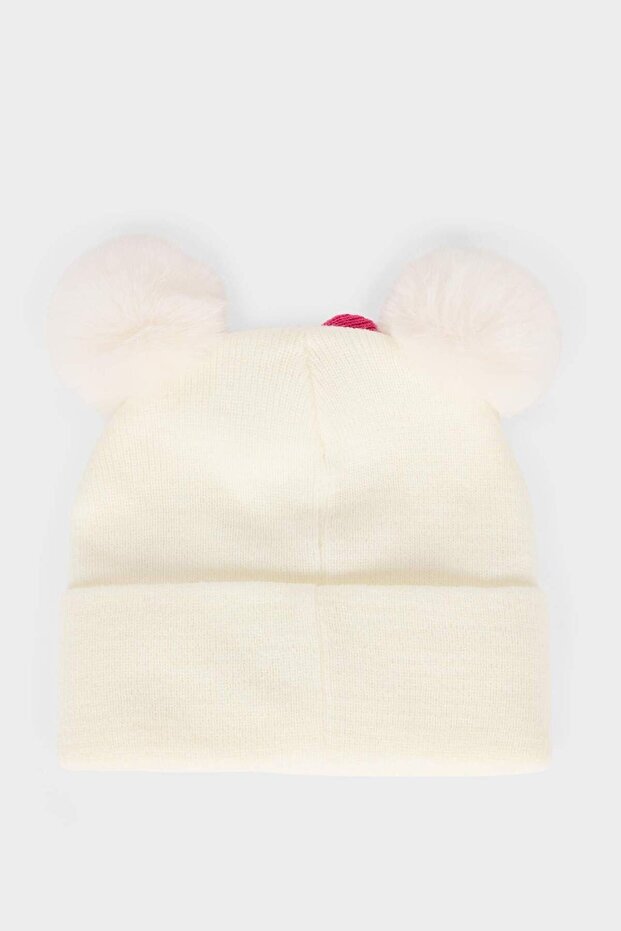 Girl's Disney Minnie Pom - Pom Ear Embroidered Beanie - TryAladdin