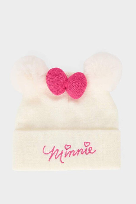 Girl's Disney Minnie Pom - Pom Ear Embroidered Beanie - TryAladdin