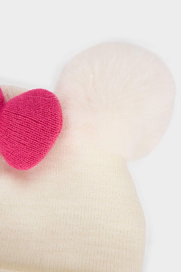 Girl's Disney Minnie Pom - Pom Ear Embroidered Beanie - TryAladdin