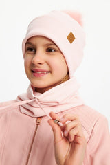 Girls' Faux Fur Pom - Pom Beanie & Neck Warmer Set - 100% cotton - TryAladdin