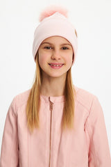 Girls' Faux Fur Pom - Pom Beanie & Neck Warmer Set - 100% cotton - TryAladdin
