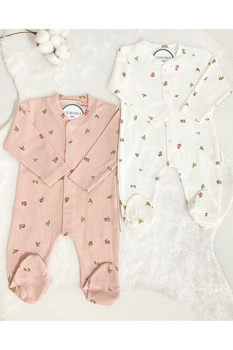 Girls' Floral Print Newborn Romper & Bodysuit Set - 2 - Piece Kit - TryAladdin