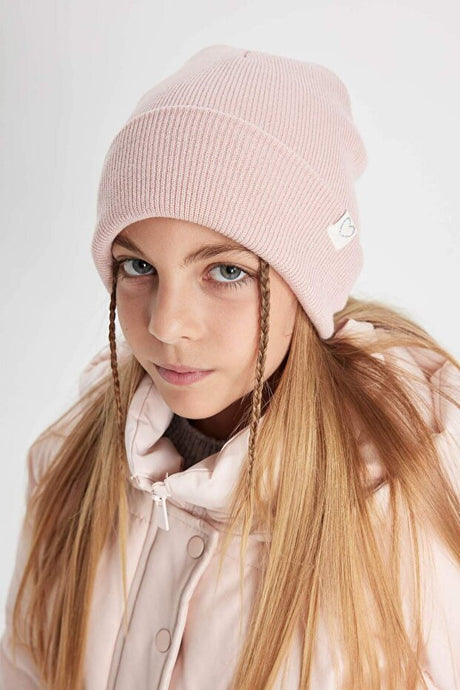 Girl's Knitted Beanie - Warm & Stylish with Woven Label - TryAladdin