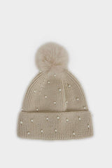 Girl's Pearl Pom - pom Knitted Beanie - TryAladdin