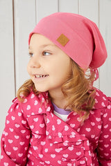 Girl's Pink 100% cotton Handmade Beanie Hat - TryAladdin