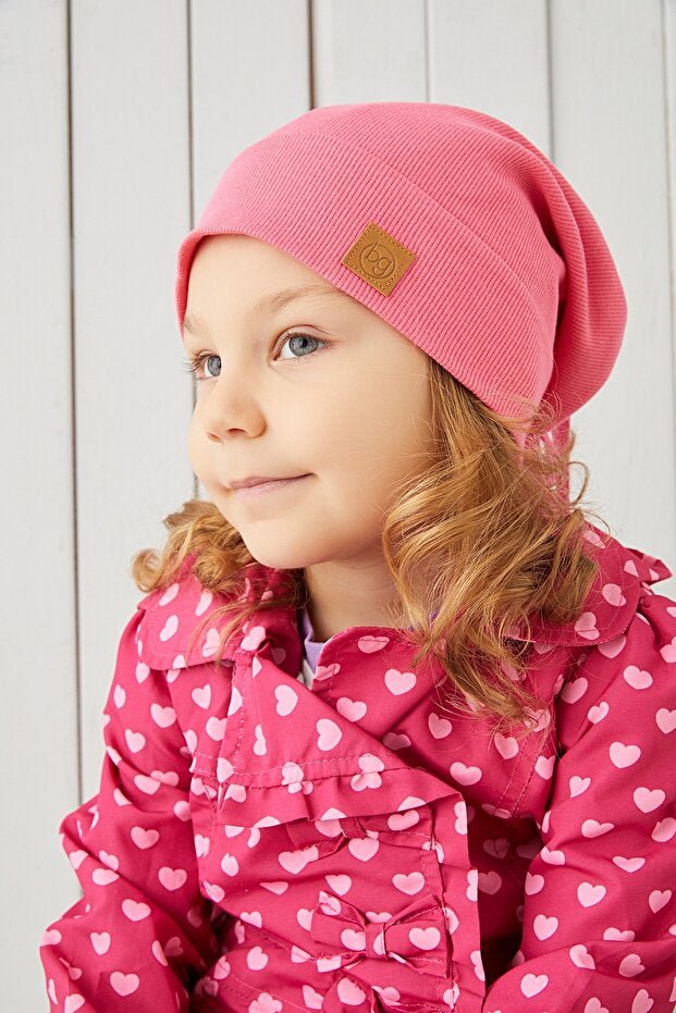 Girl's Pink 100% cotton Handmade Beanie Hat - TryAladdin