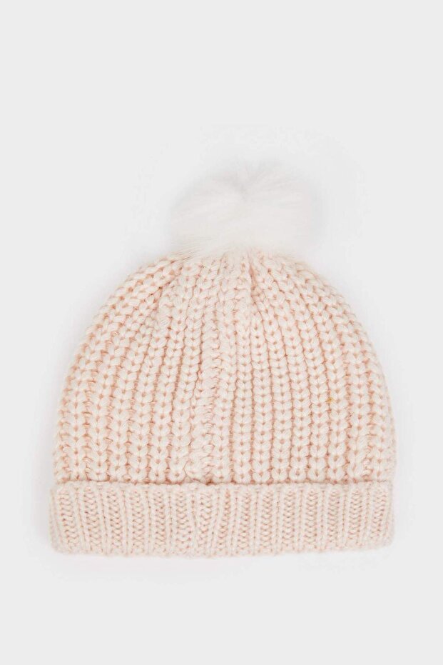 Girls' Pompom Beanie - Rainbow & Glitter Star - TryAladdin