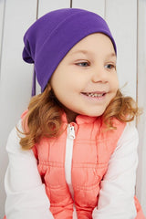 Girl's Purple Beanie Hat 100% cotton - TryAladdin