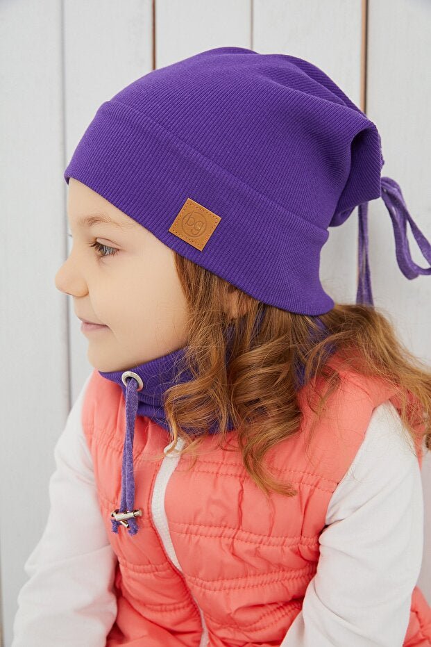Girl's Purple Beanie Hat 100% cotton - TryAladdin