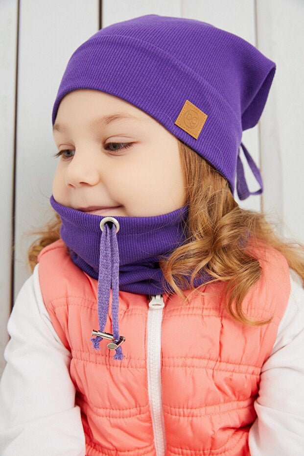 Girl's Purple Beanie Hat 100% cotton - TryAladdin