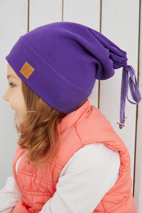 Girl's Purple Beanie Hat 100% Cotton - TryAladdin