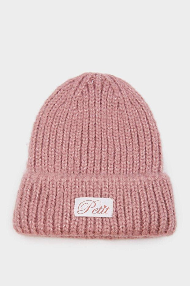 Girl's Soft & Warm Knitted Beanie with Woven Label - TryAladdin