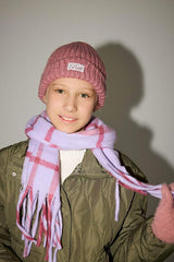 Girl's Soft & Warm Knitted Beanie with Woven Label - TryAladdin