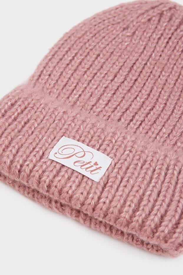 Girl's Soft & Warm Knitted Beanie with Woven Label - TryAladdin