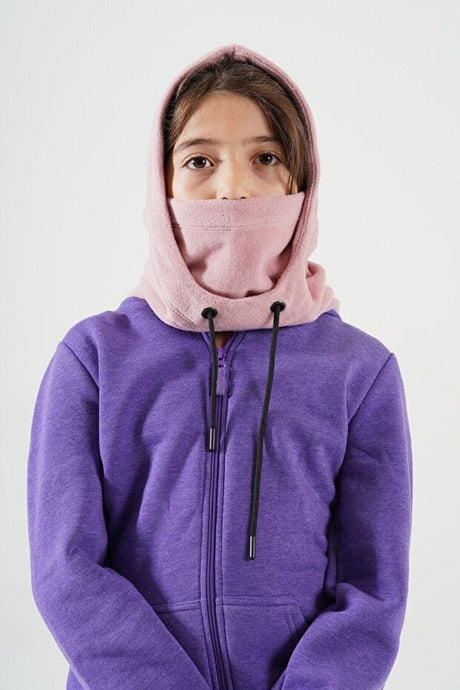 Girl's XS Fleece Balaclava Hoodie - Warm Multi - functional - TryAladdin